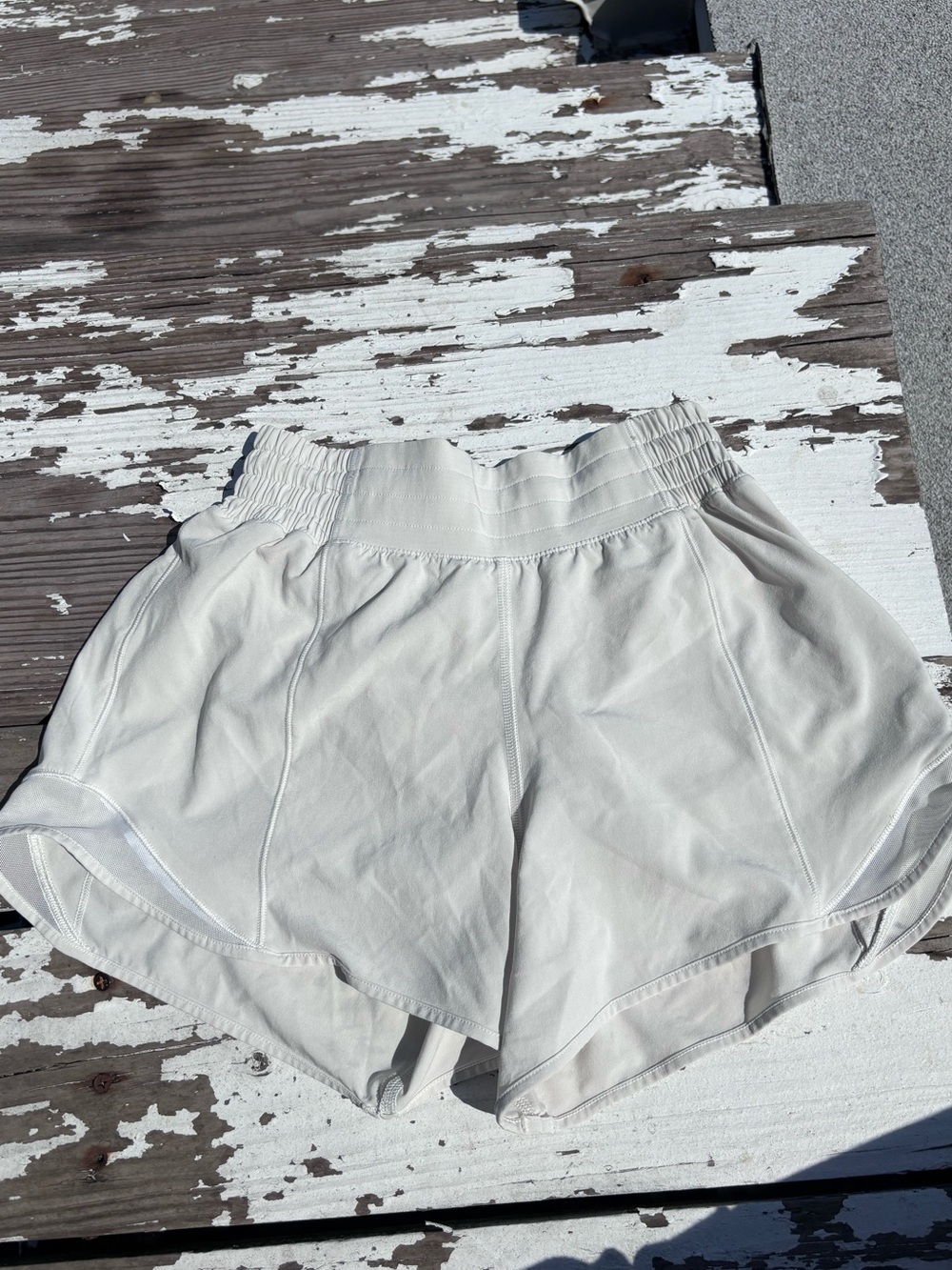 Lululemon hotty hot high rise shorts 4 inch in the color bone